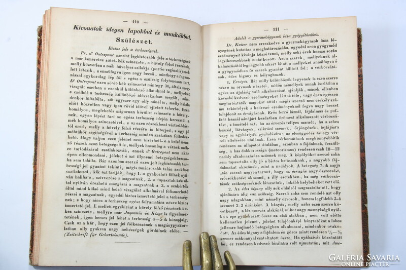 1844 - Orvosi tár - Az első magyar nyelvű orvosi folyóirat 3. folyamat 6. kötet Teljes!!