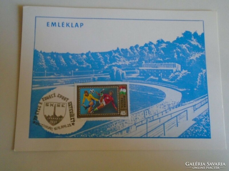 Za486.25 - Commemorative sheet - kohász sports association kse 1976 - 75 years old - Salgótarján, stadium