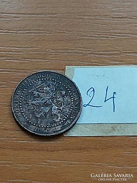 Netherlands 1 cent 1904 Queen Wilhelmina, bronze, 24.