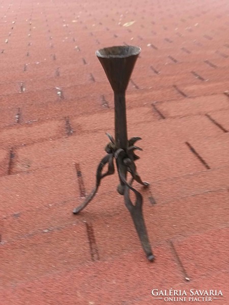 Antique wrought iron candle holder