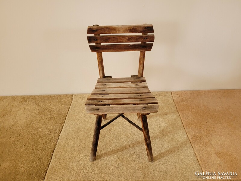 Old retro wooden children's chair small children's chair seat