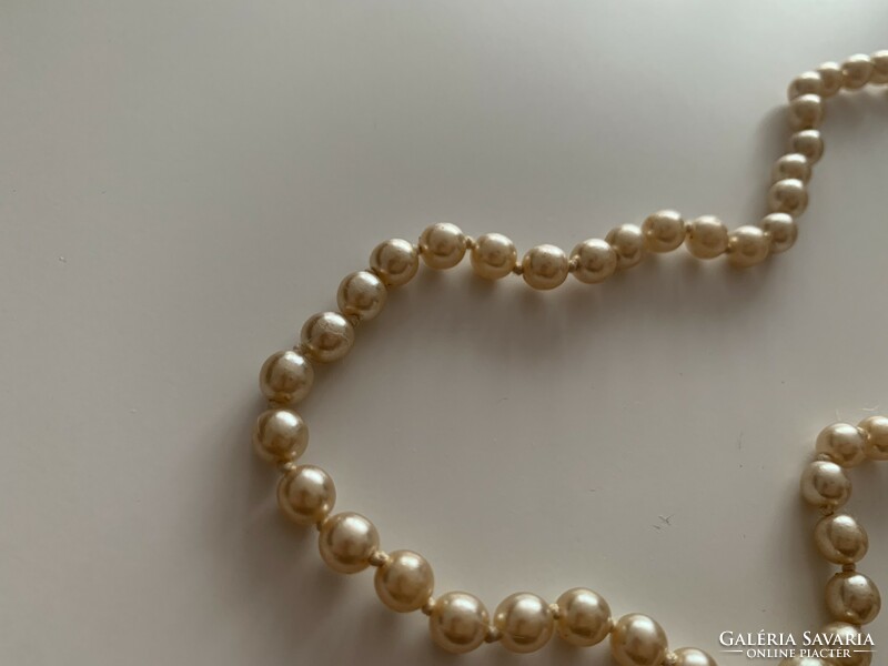 Csodás gyöngysor 72 cm hosszú antik csomózott gyöngyök gyöngy nyaklánc