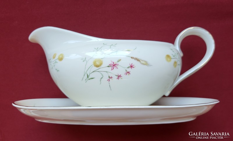 Johann seltmann vohenstrauss Bavarian German porcelain sauce and gravy bowl with pouring flower pattern