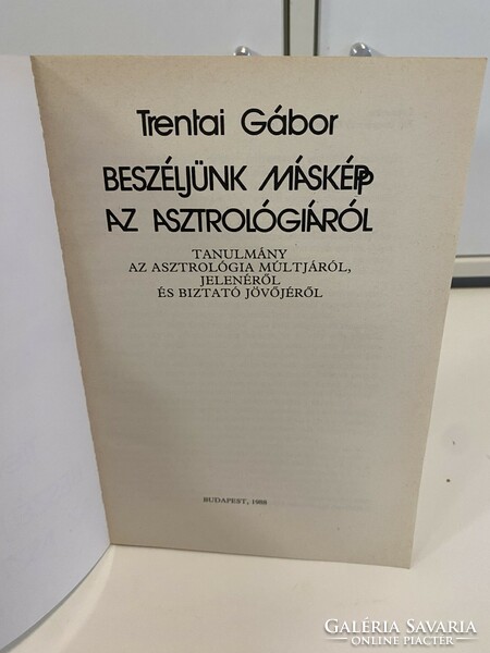 Trentai Gábor Beszéljünk másképp az asztrológiáról 1988 Budapest