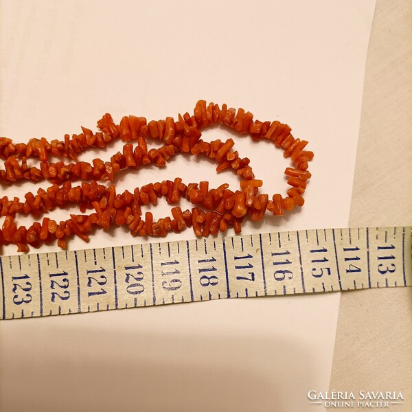 Old double row coral chain with gold clasp