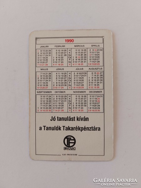 Retro kártyanaptár OTP 1990