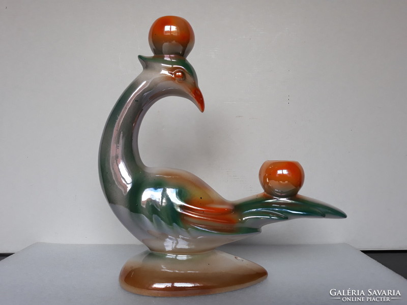 Art deco luster glazed large bird candle holder v. Lamp body