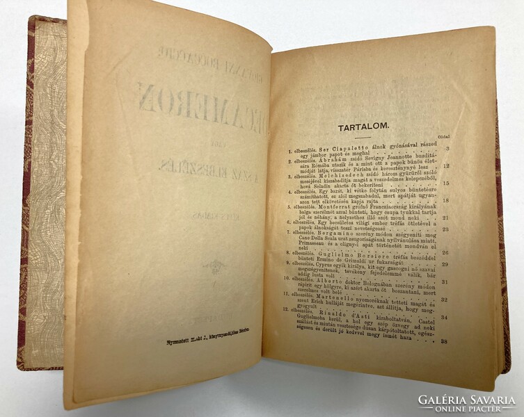 Giovanni Boccaccio: Decameron vagy a száz elbeszélés - képes Deubler kiadás, antik gyűjtői ritkaság