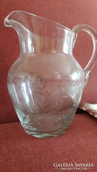 Rare polished glass glass set, thin-walled wine brandy glass bottle jug