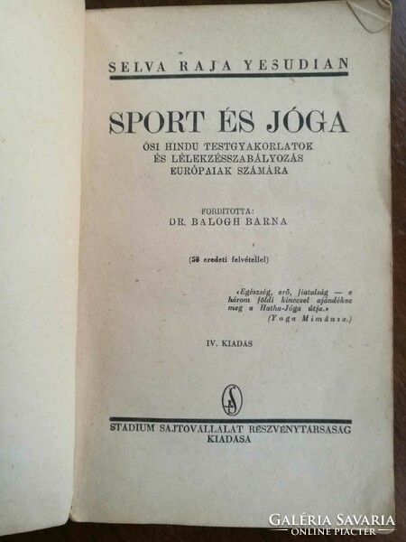 Selva Raja Yesudian "Sport és jóga" Stádium kiadása
