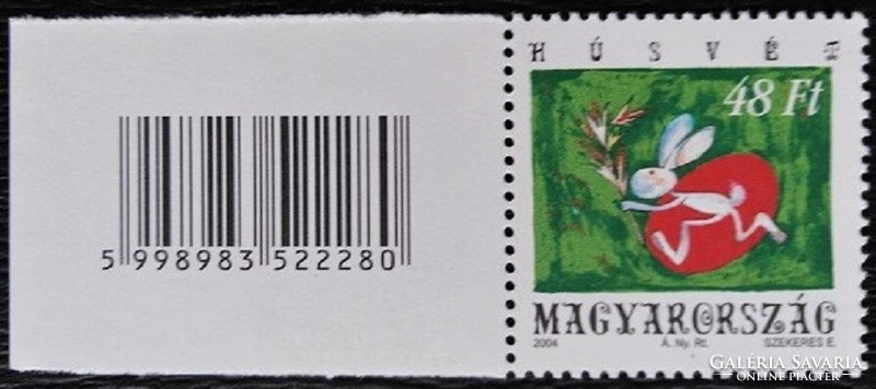 S4729k  /  2004  Húsvét bélyeg postatiszta vonalkódos