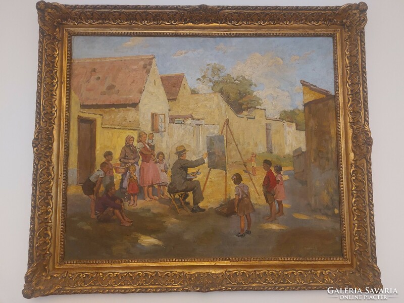 Lajos Dobroszláv - painter on Tata Street