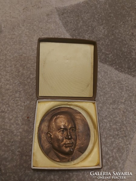 Dr. József Varga (bme, minister), bronze relief plaque, 95 mm, 440 gr