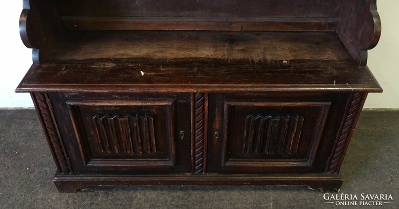 1Q560 antique carved open bookcase 144.5 X 194 cm