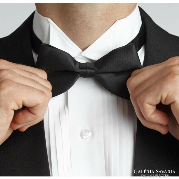 Wedding nyk01b - black satin bow tie 65x120mm