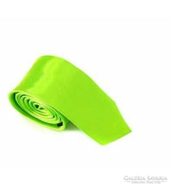 Wedding nyk07 - thinned type neon green satin tie