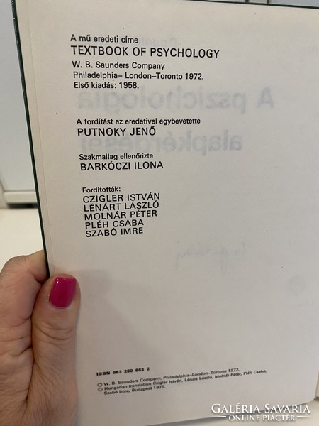 Donald p. Hebb the basic questions of psychology 1978 thought Budapest