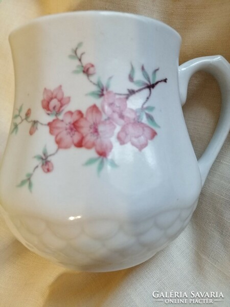 Peach floral antique belly cup drasche