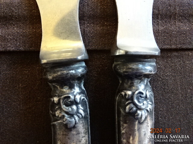 Antique silver baroque cheese butter pate knife 2 pcs. !!!
