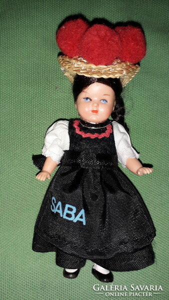 Antique rubber saba - small doll in German folklore folk costume black forest folk costume 10 cm according to the pictures