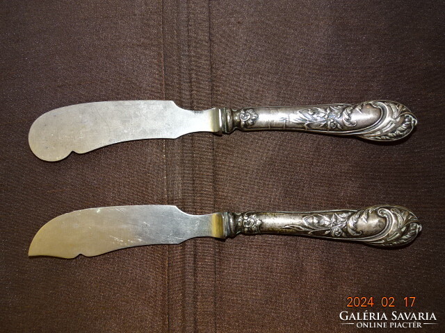 Antique silver baroque cheese butter pate knife 2 pcs. !!!