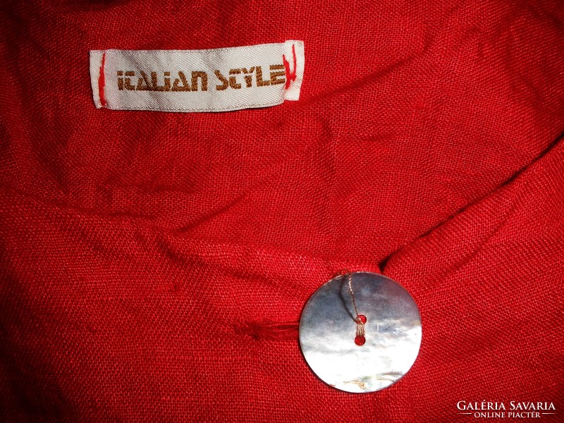100% Linen red Italian summer jacket