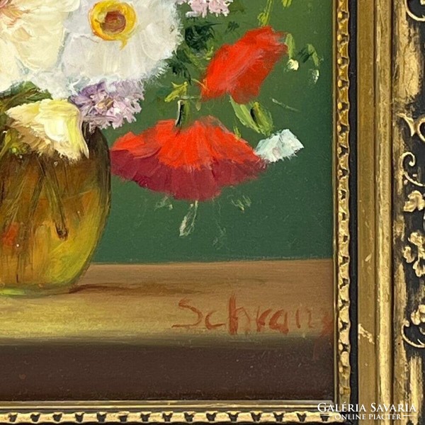 Marked Schranz, 1980 c.: Flower still life f00674