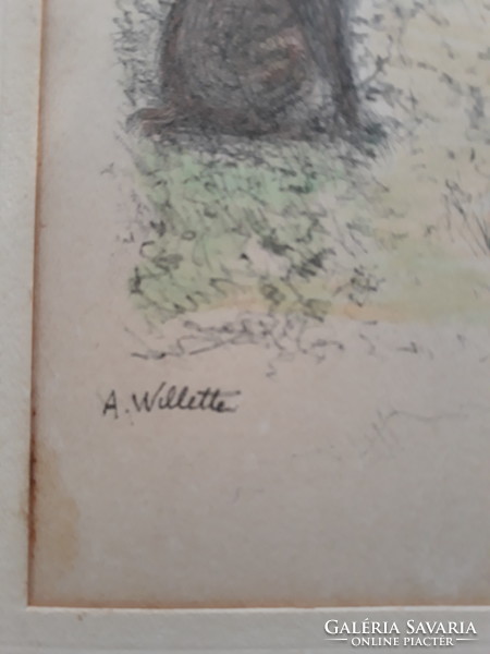 ADOLPHE-LÉON WILLETTE: (1857-1926) eredeti ritka litográfia