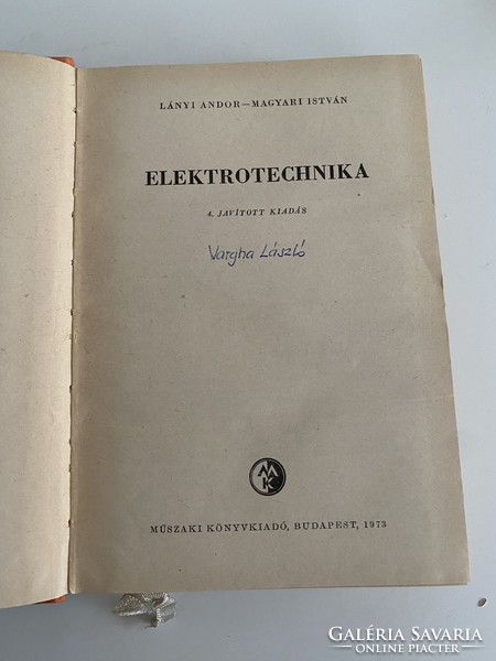 Lányi-Hungary electrotechnika 1973 technical book publisher Budapest
