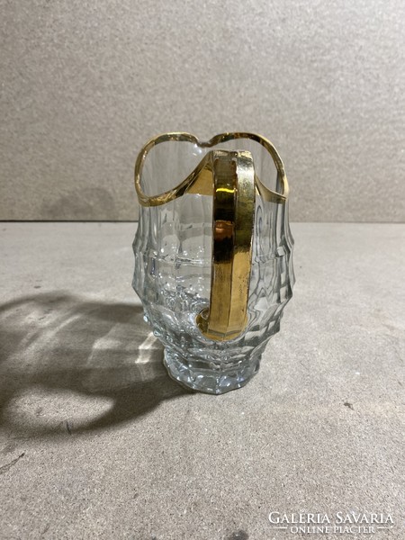 Art Deco Davidson Jacobean préselt üveg kiöntő, 21 x 18 cm-es. 3046