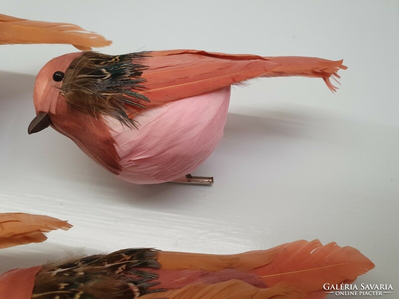 Set of 4 clip-on birds, Christmas tree decorations, sold together