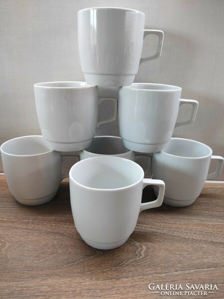 Zsolnay white 6 + 1 mugs