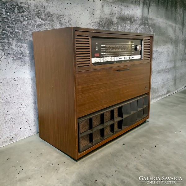 Retro, loft design Grundig rádiós szekrény, zeneszekrény