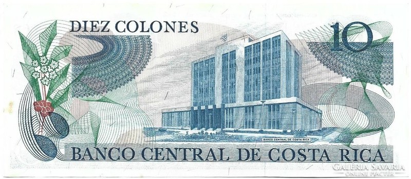 10 colon colones 1972 Costa Rica UNC