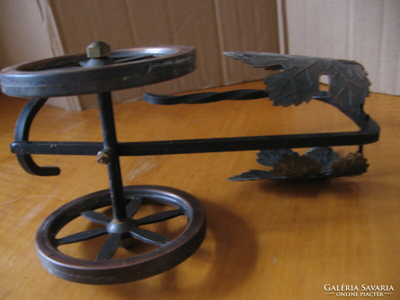 Retro table wine cart bronze iron