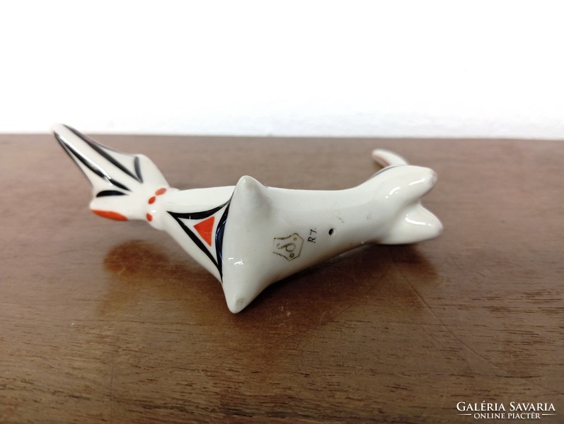 Retro Hungarian stoneware porcelain. Dachshund