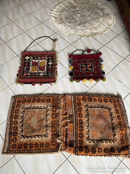 Antique hand-knotted nomadic camel bag