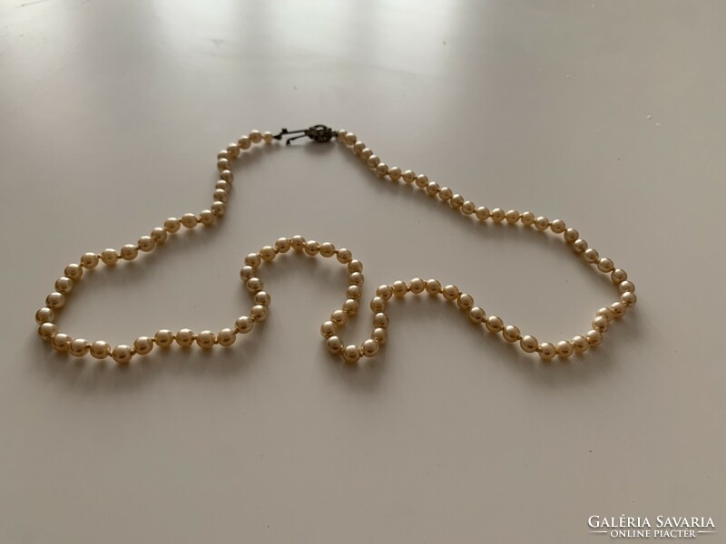 Csodás gyöngysor 72 cm hosszú antik csomózott gyöngyök gyöngy nyaklánc
