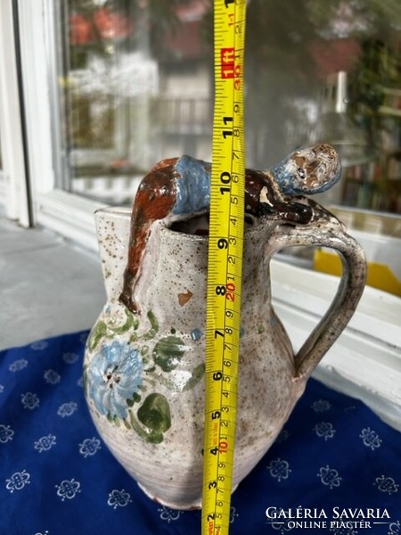 Pajzán mázas boroskancsó, 26 cm magas