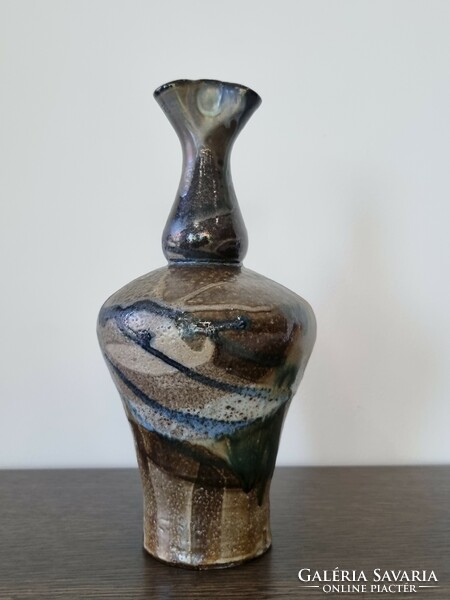 Modernist old sammot clay vase - large, imposing work