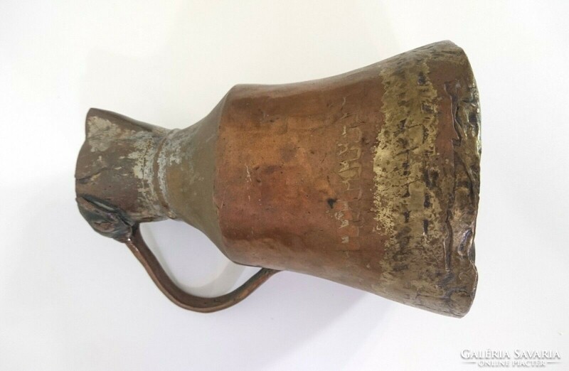 Antique 19th century Balkan water jug copper / brass 1800s