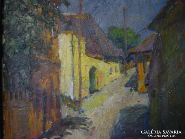 Attributed to Kálmán Kató (1876 - 1946), part of a street in Tabán. 2402 23.