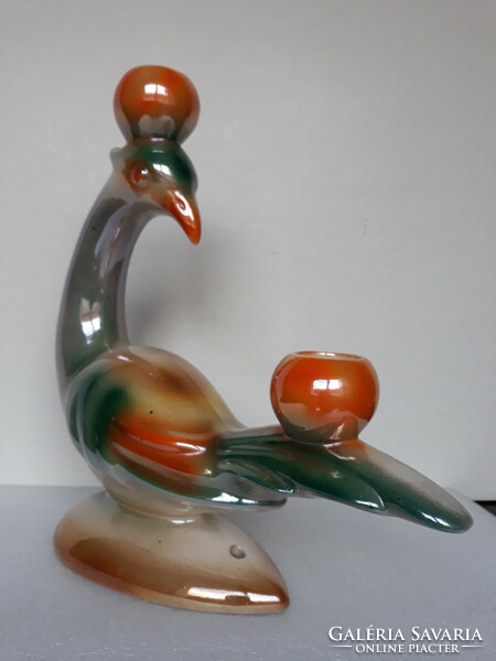 Art deco luster glazed large bird candle holder v. Lamp body