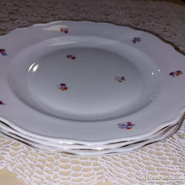 Bohemia beautiful porcelain plates with small flowers with a golden edge