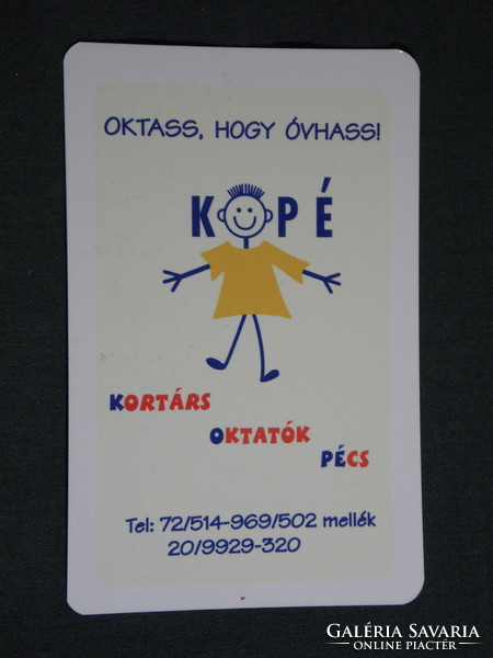 Kártyanaptár, Kópé kortárs oktatók Pécs, grafikai rajzos, pálcika ember, 2008, (6)