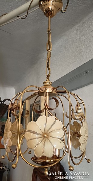 Vintage csillár lámpa (Muránói)üveg virágokkal