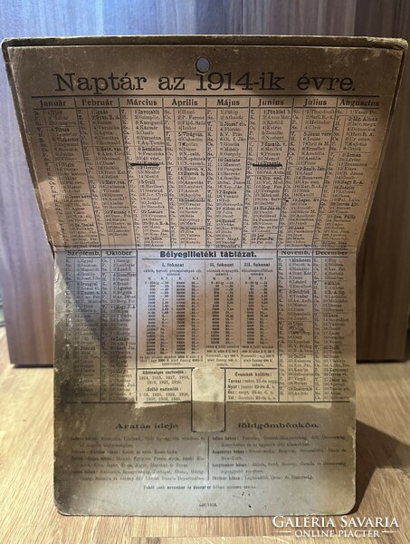 Table calendar Szatka 1914