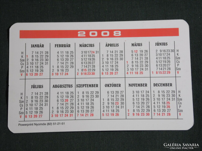 Card calendar, szerecz auto parts store, Kaposvár, 2008, (6)