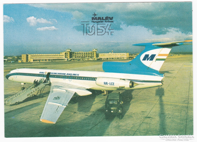 Malév tu154 three-jet aircraft - postcard