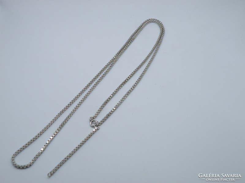 UK0264 Extra hosszú velencei kocka mintájú ezüst nyaklánc 925